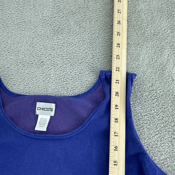 Chicos Womens Blue Silk Blend Tank Top Size 3  0594 - Picture 5 of 8